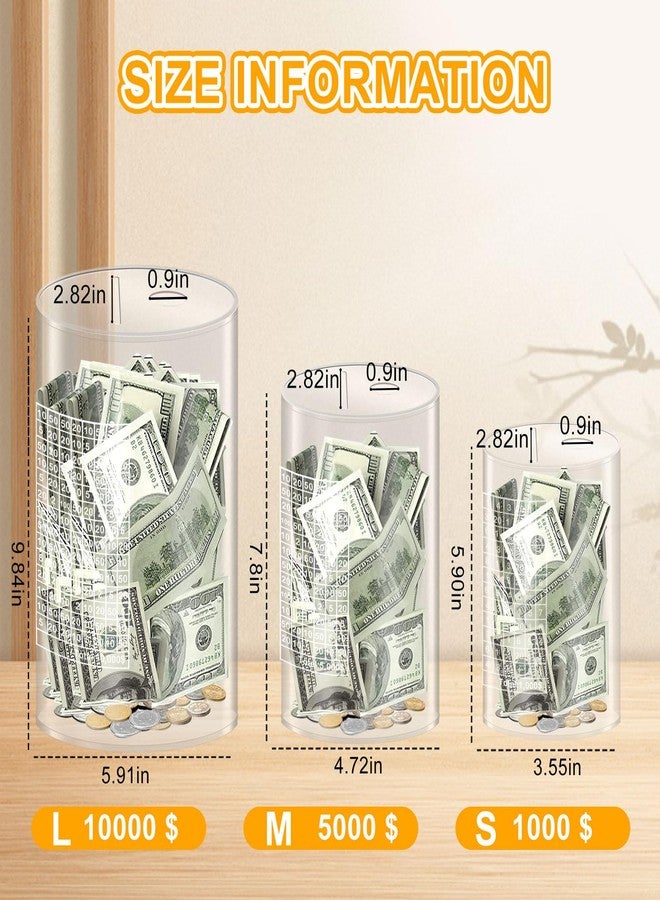 CAPHONT Clear Piggy Bank, Acrylic Unopenable Money Box Must Broken to Open Challenge Bank for Girls and Boys Money Box with Counter (5,000 Dollars, Medium) - Image 2